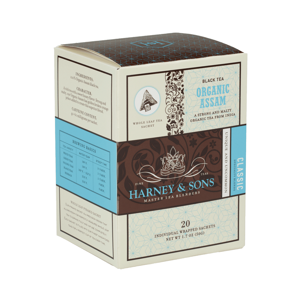 BIO Assam 20ct Box of Wrapped Indian Black Tea Pyramid Sachets